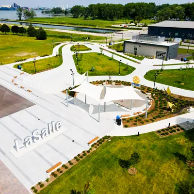 The Loop overhead view in the summer.