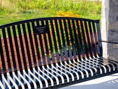 Healing Hearts Forest memorial bench.