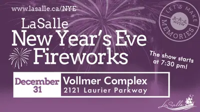 LaSalle New Year's Eve Fireworks event details.