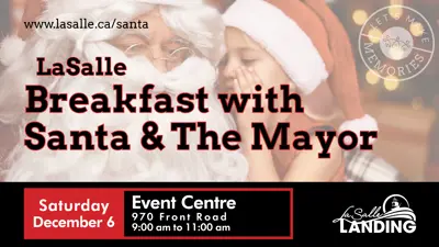 Breakfast with Santa and the mayor 2025 event details.