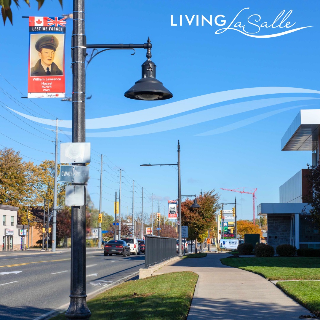 LaSalle outdoor Veteran light post banner.
