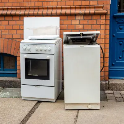 Metal items and appliance collection.