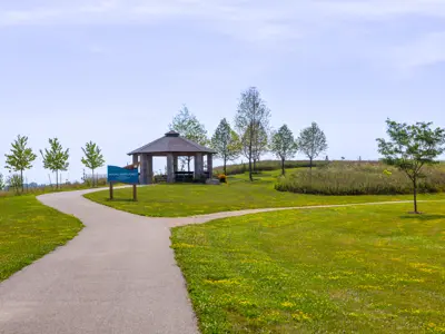 Stone gazebo in Healing Hearts Forest.