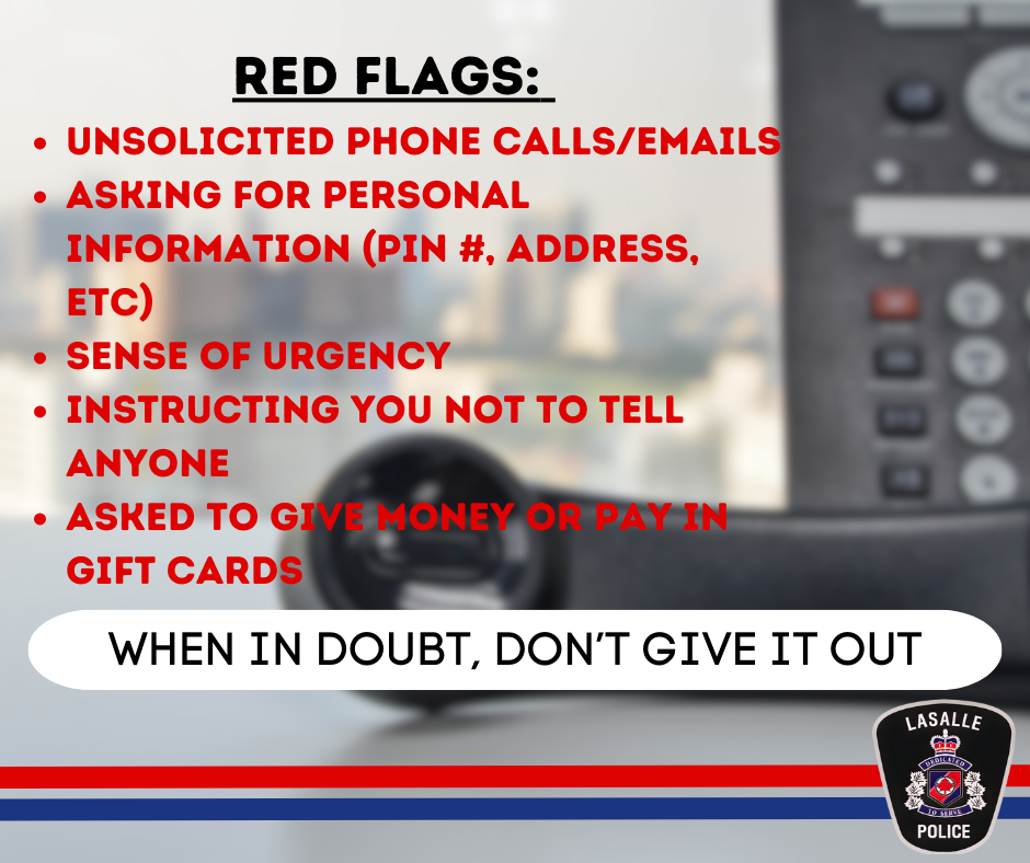 blurred phone background with red flags listed