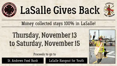 Graphic of LaSalle gives back.