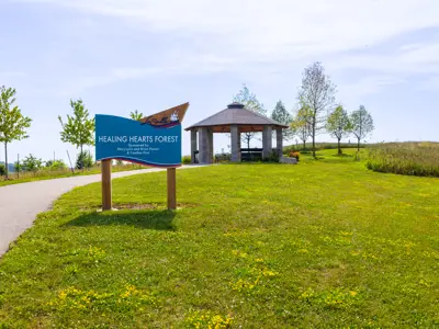 Healing Hearts Forest sign.
