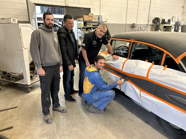 Black car ready for paint