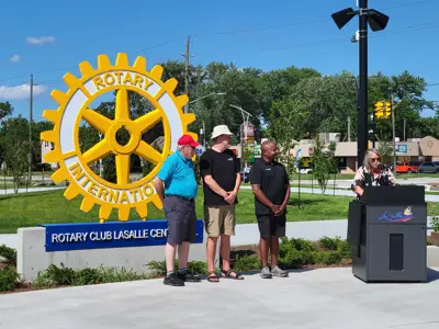 Rotary Club group photo.
