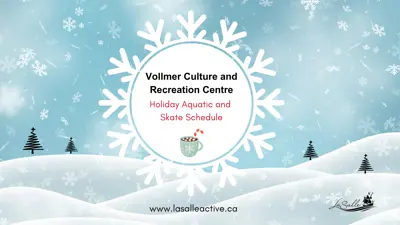 Holiday aquatic and skate schedule 2023.