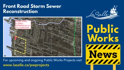 Aerial map view of Front Road.