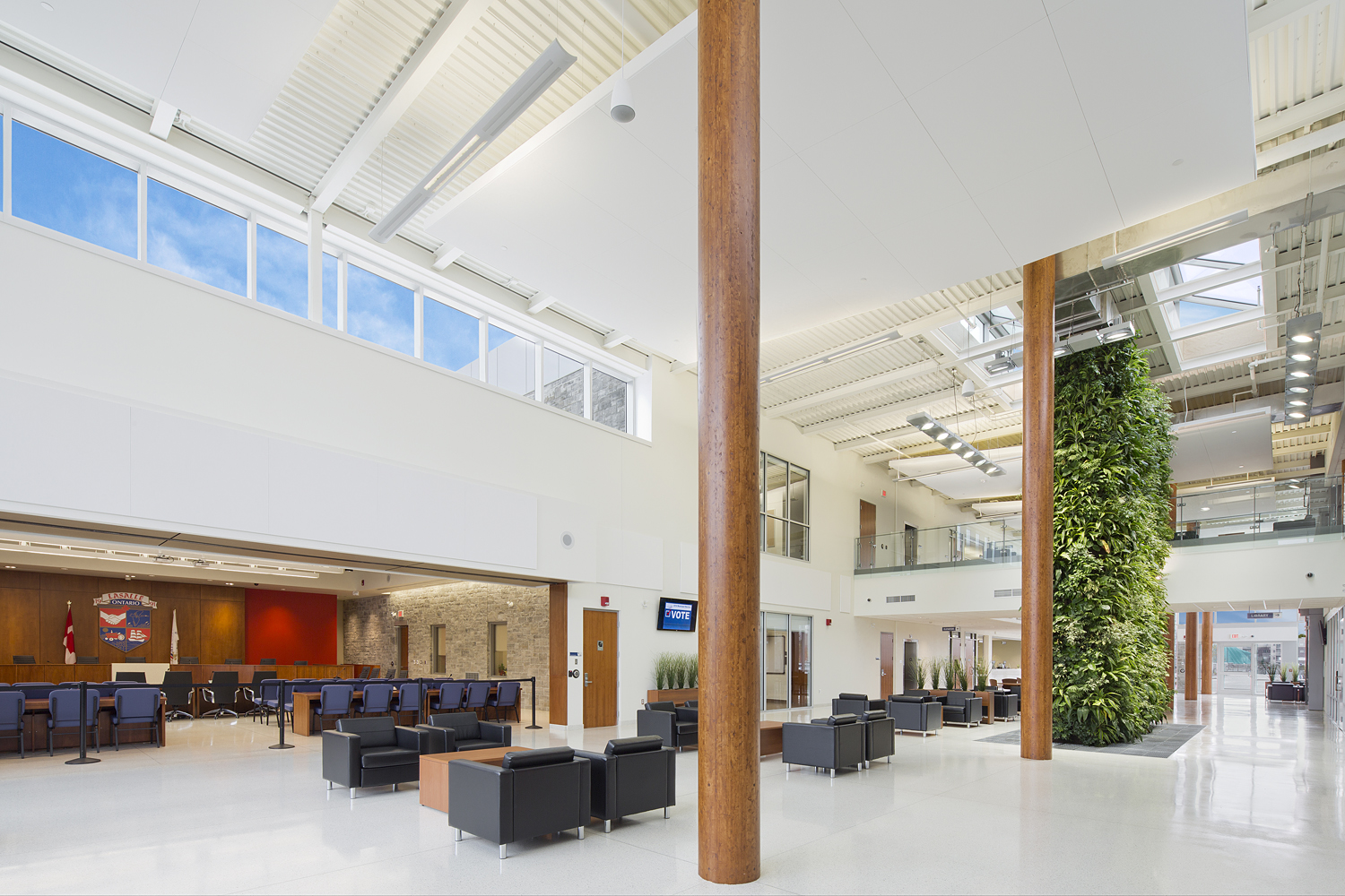 LaSalle Civic Centre atrium view from Malden Road entrance.