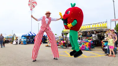 LaSalle strawberry mascot.