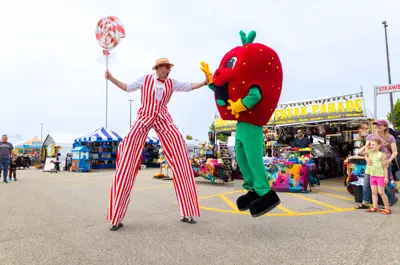 LaSalle strawberry mascot.