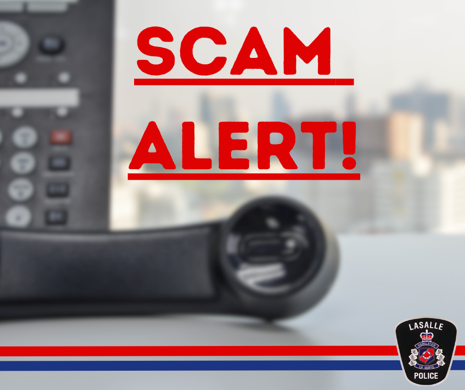 scam alert blurred phone background