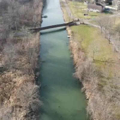 Aerial view of a municipal drain